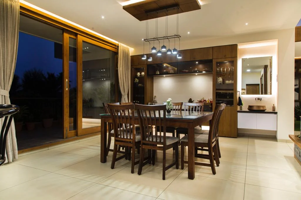 Pratik Gornale residence, dining with mountain view