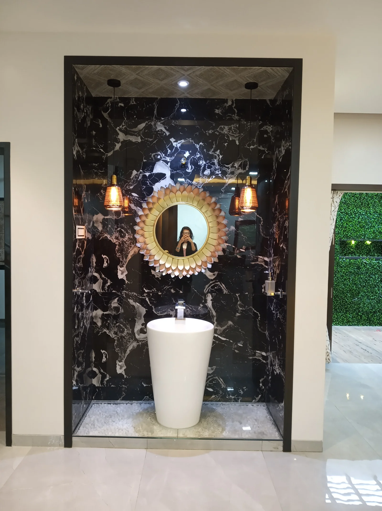 Foyer with sculpture