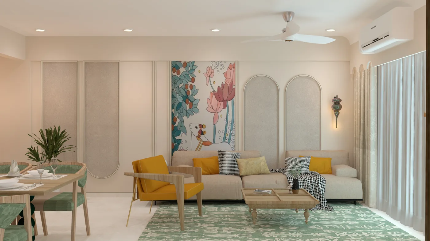 Design visualisation - living with lotus wall art