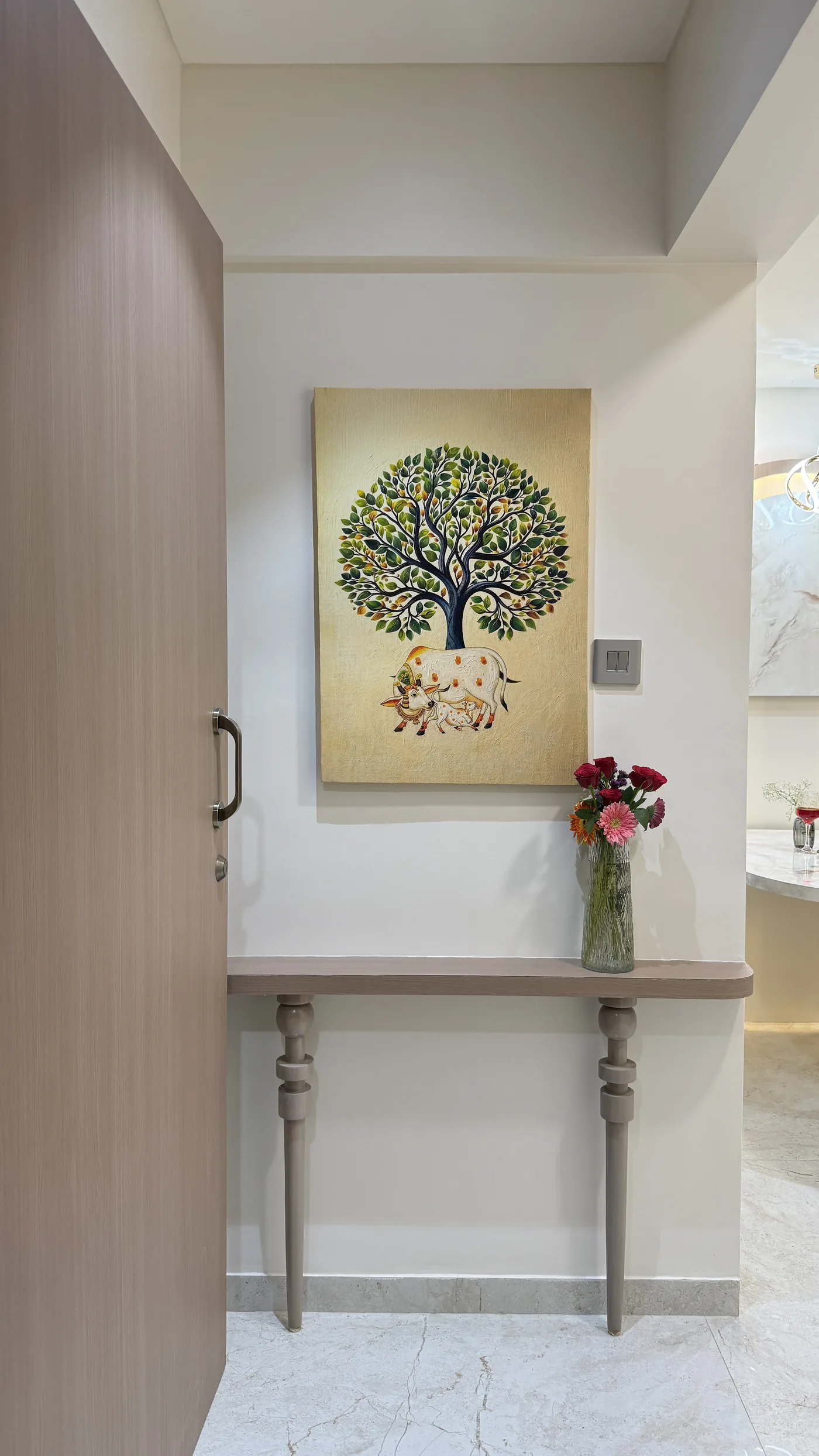 Entrance with tree wall art