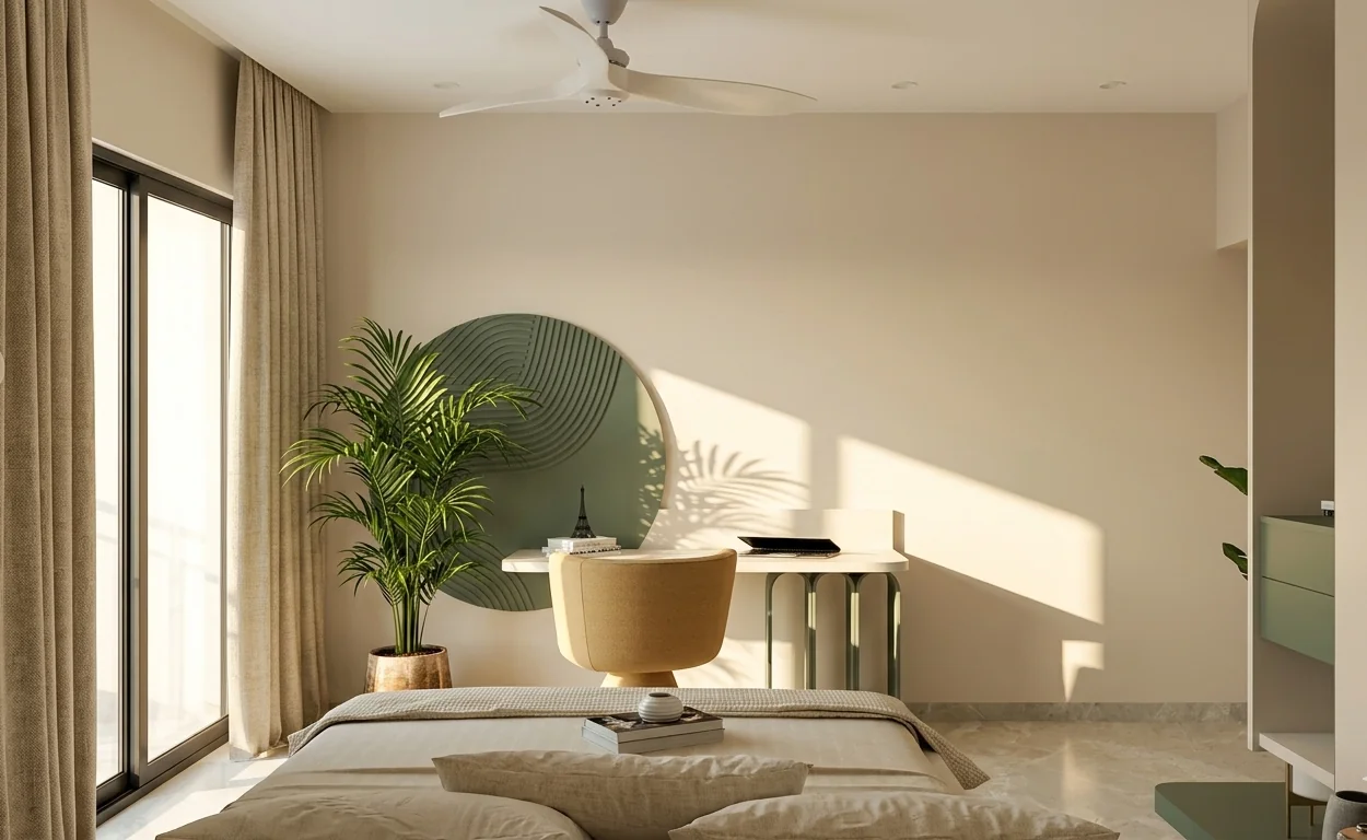 Bedroom with arch